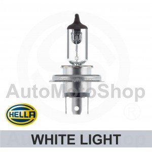 WHITE Oriģinālā Auto Spuldze H4 12V 60/55W P43T 4200K Hella (Vācija) 8GH 223 498-121